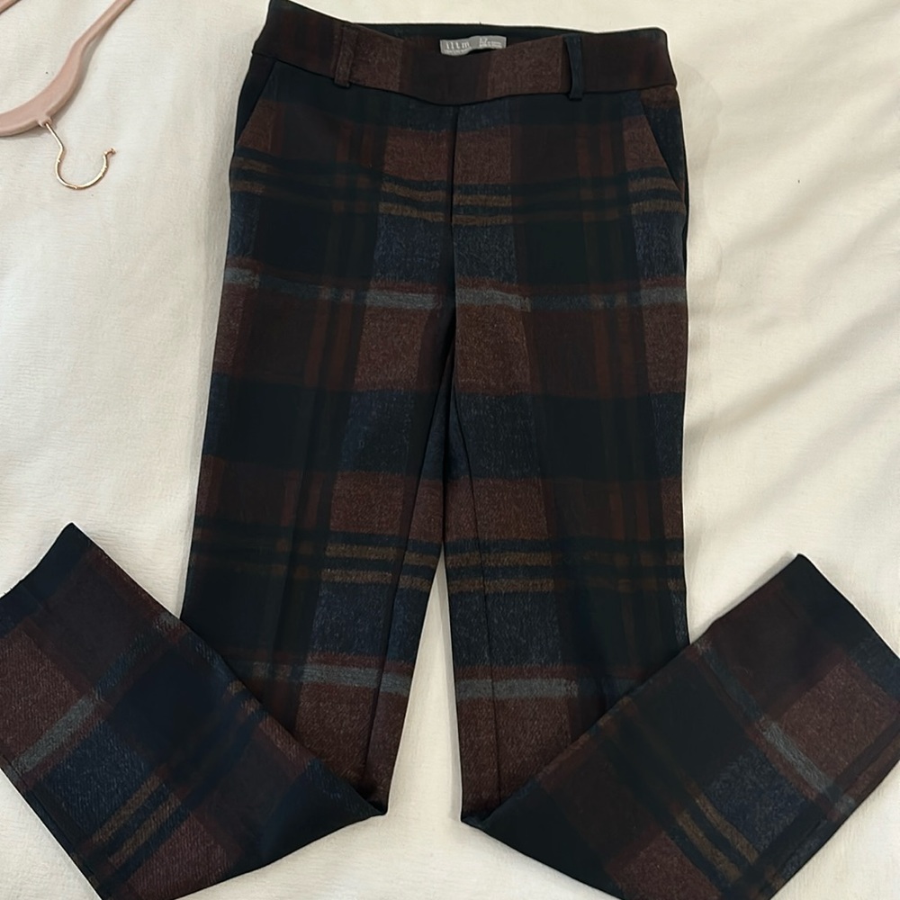 ILMP stretch pant maroon plaid excellent condition!